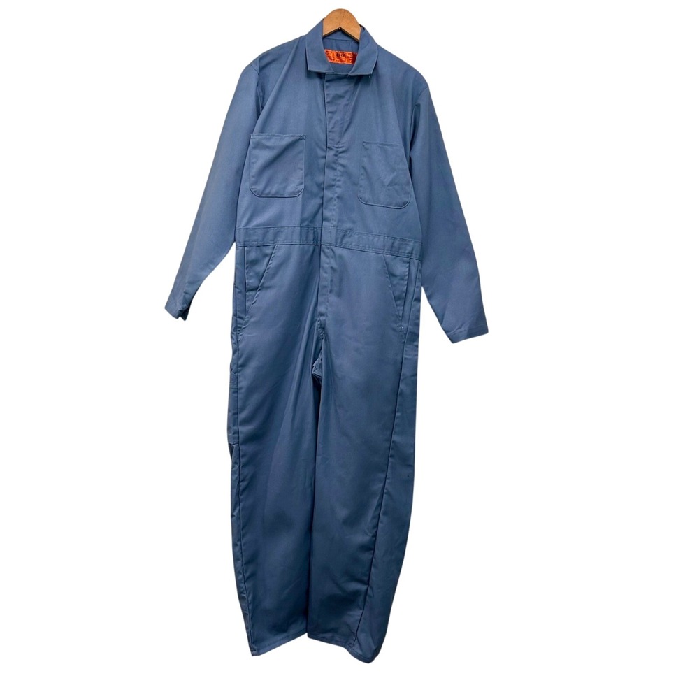Red Kap Mens 38R Twill Action Back Coverall with Chest Pockets Electric Blue